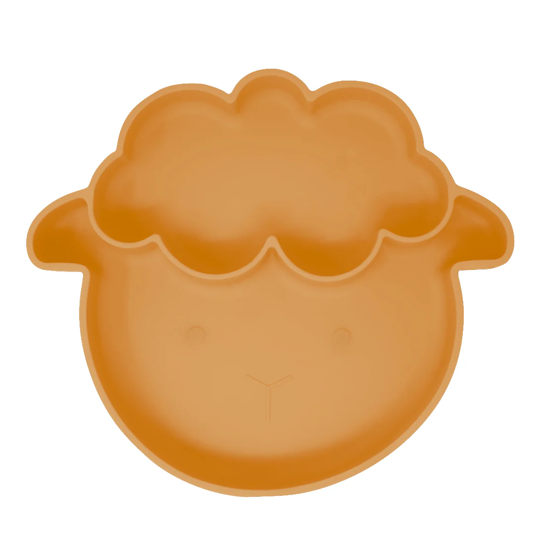Plato para Bebé de Silicona Oveja - Color Naranja