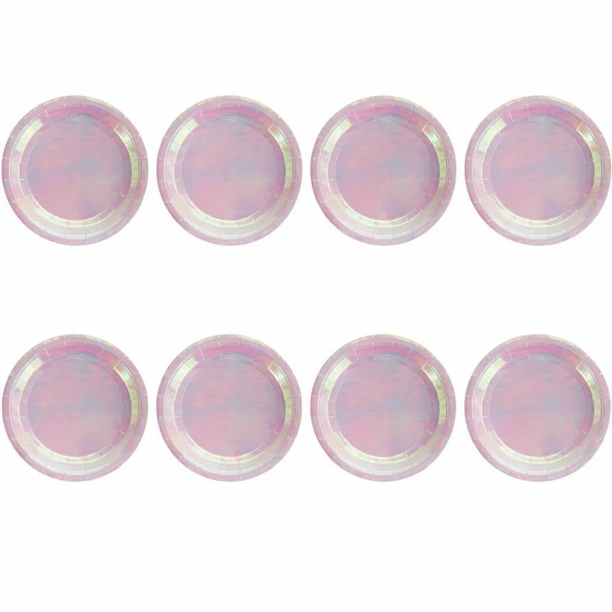 Plato Desechable Redondo Tornasol Rosa – 8 Piezas – Elegancia y Funcionalidad para tus Celebraciones - Image 3