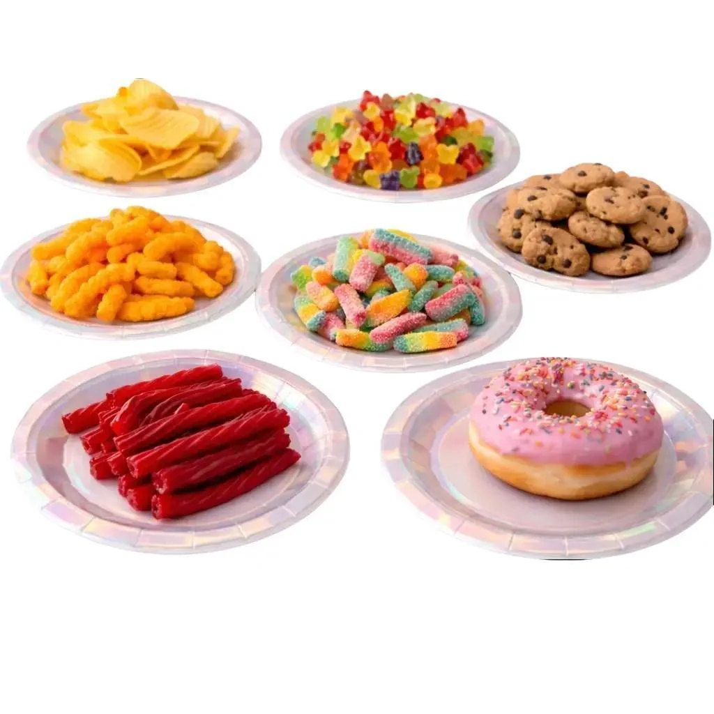 Plato Desechable Redondo Tornasol Rosa – 8 Piezas – Elegancia y Funcionalidad para tus Celebraciones - Image 5