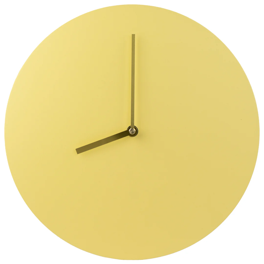 Reloj Pared Amarillo Minimalista