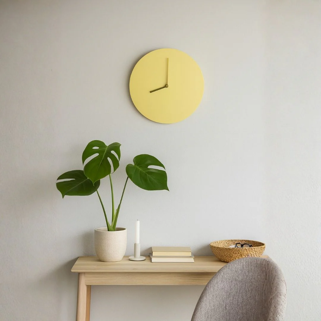 Reloj Pared Amarillo Minimalista - Image 3