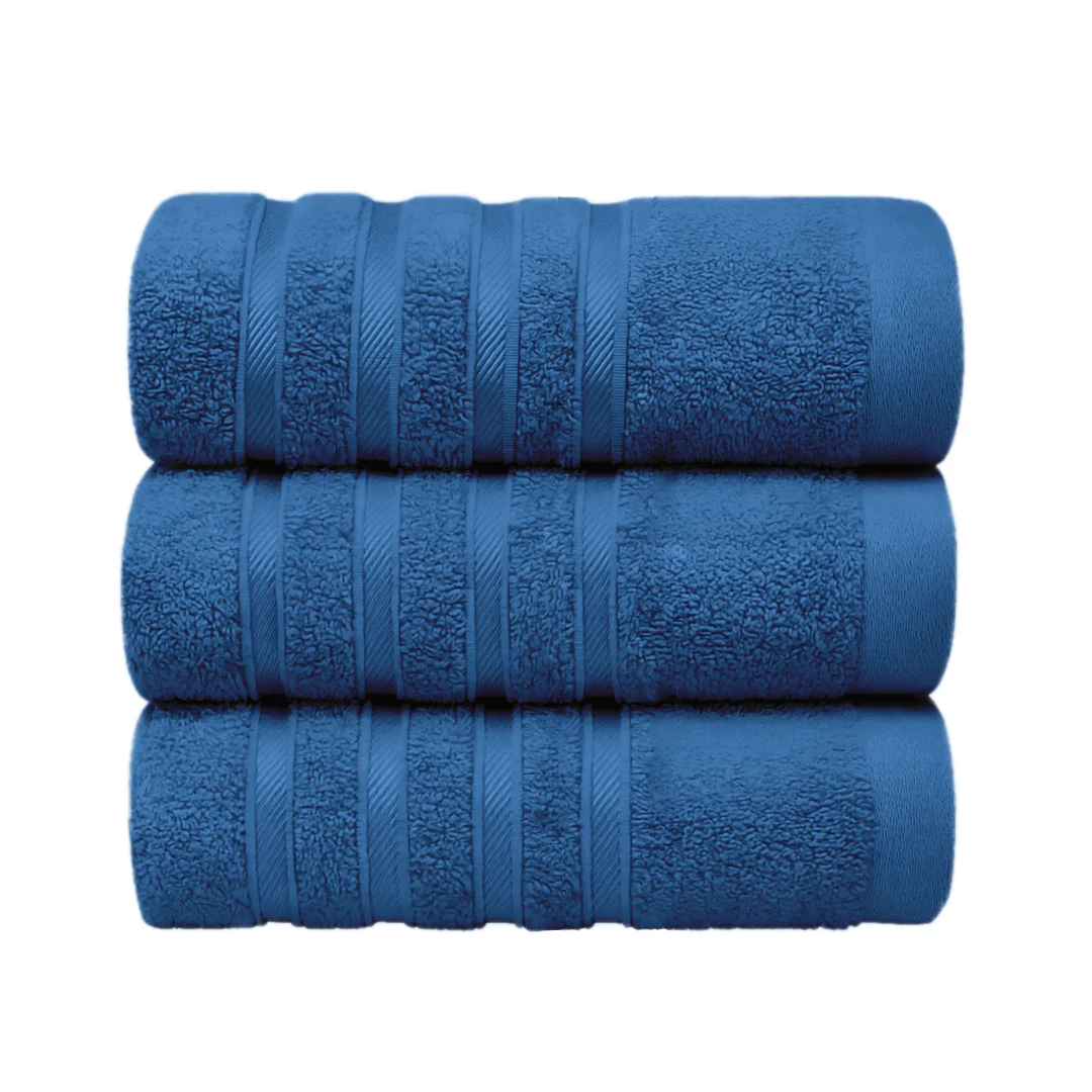 Set de 3 Toallas de Baño Grande 70x140 cm - Color Azul Marino - Image 2