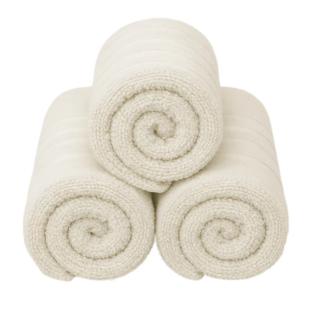 Set de 3 Toallas de Baño Grande 70x140 cm - Color Beige - Image 3