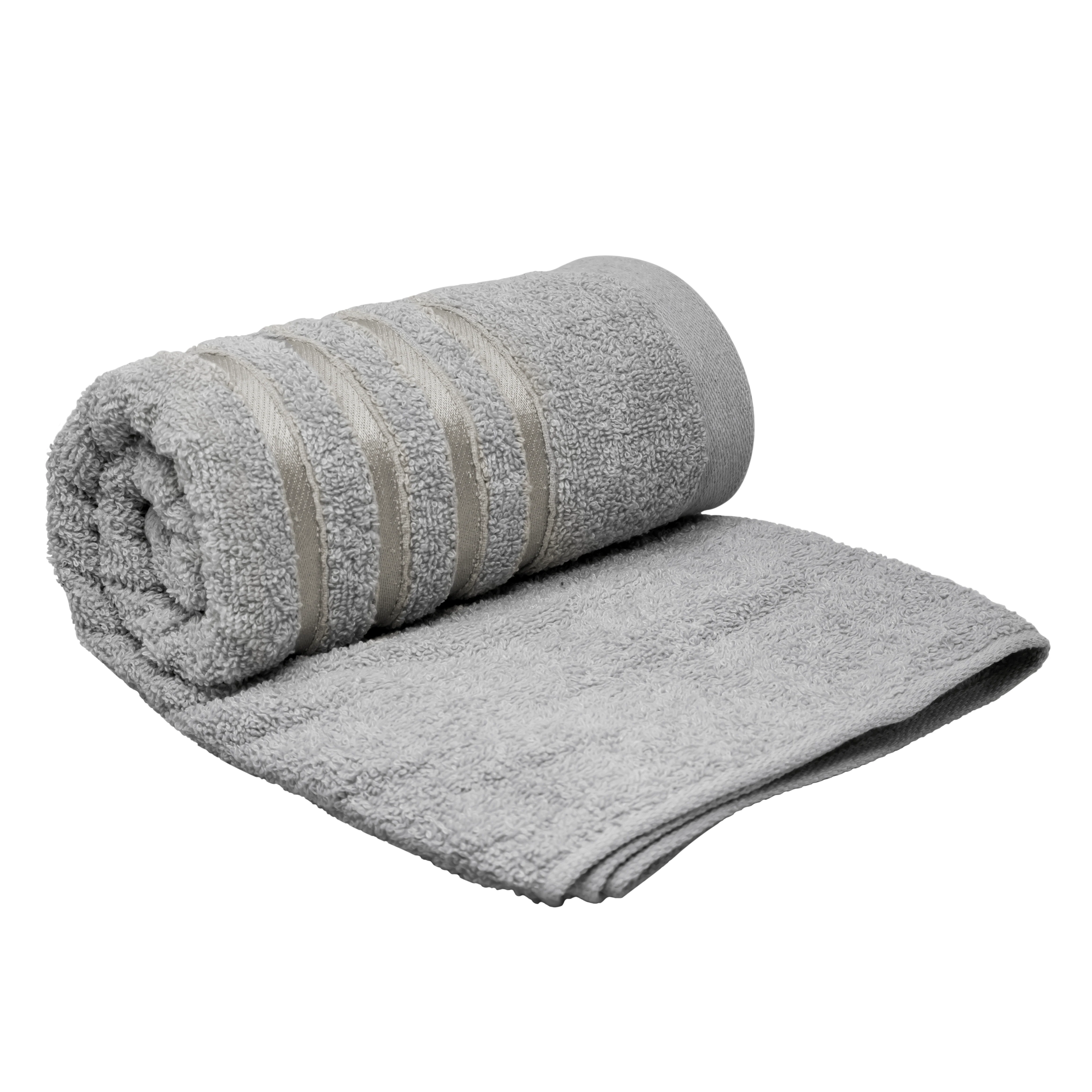 Set de 3 Toallas de Baño Grande 70x140 cm - Color Gris Claro - Image 4
