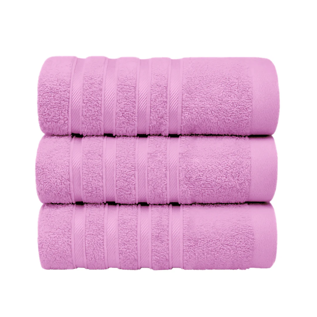 Set de 3 Toallas de Baño Grande 70x140 cm - Color Rosa - Image 2