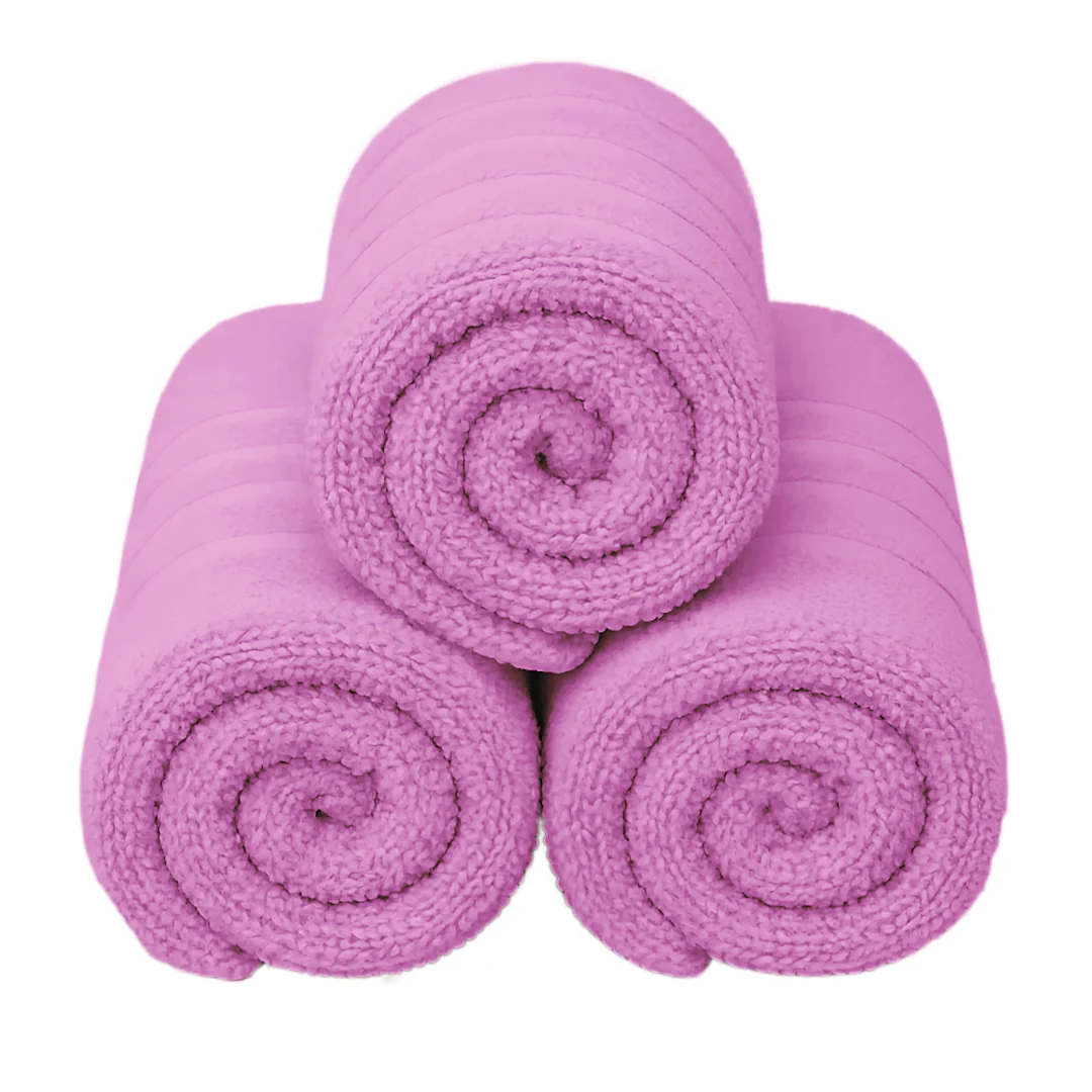 Set de 3 Toallas de Baño Grande 70x140 cm - Color Rosa - Image 3