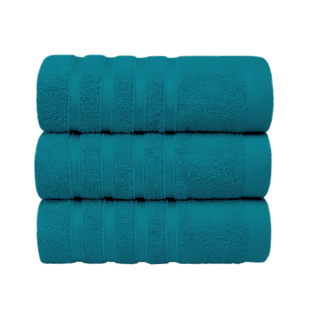 Set de 3 Toallas de Baño Grande 70x140 cm - Color Turquesa - Image 2