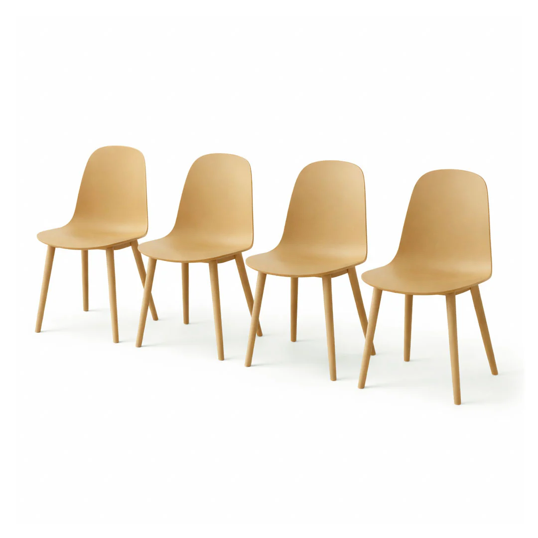 Set de 4 Sillas Ergonómicas – Color Mostaza