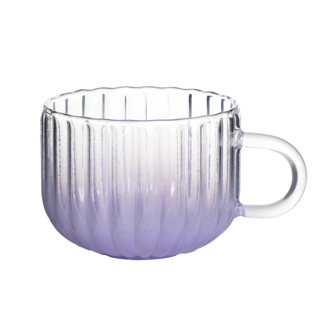 Set de 4 Tazas Textura Ondulada de Cristal Morado - 410 ml - Image 2