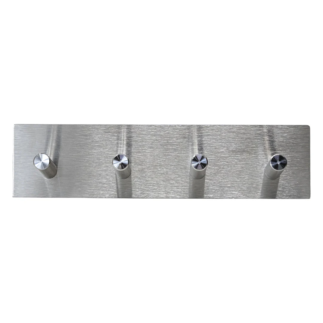 Soporte de Pared con 4 Ganchos de Acero Inoxidable