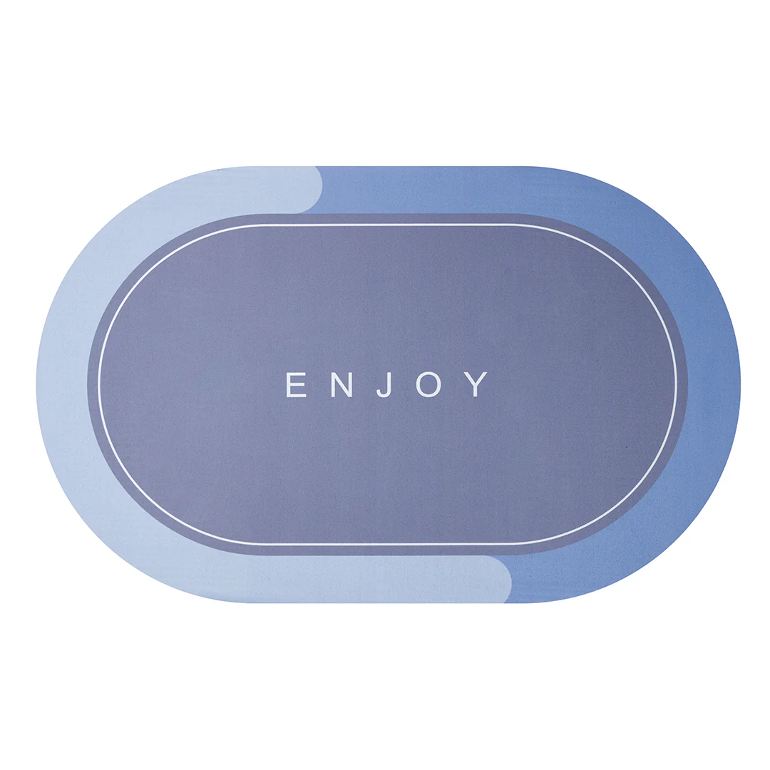 Tapete de Baño Absorbente - Gris y Azul