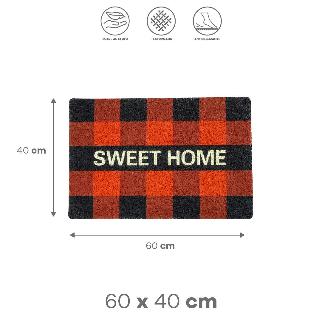 Tapete de Cuadros Rojo/Negro "SWEET HOME" - Image 2