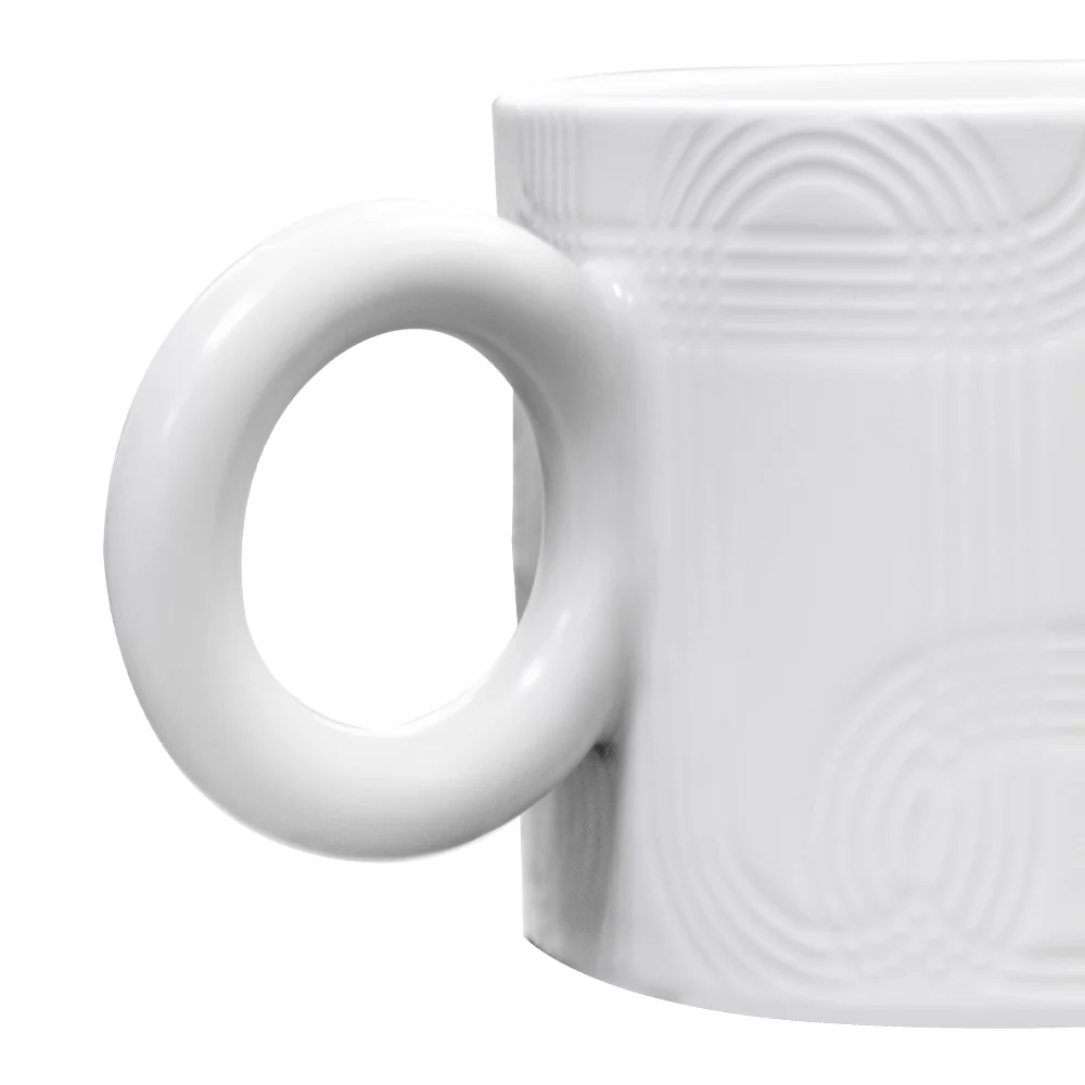 Taza de Cerámica Blanca Texturizada - 350 ml - Image 3