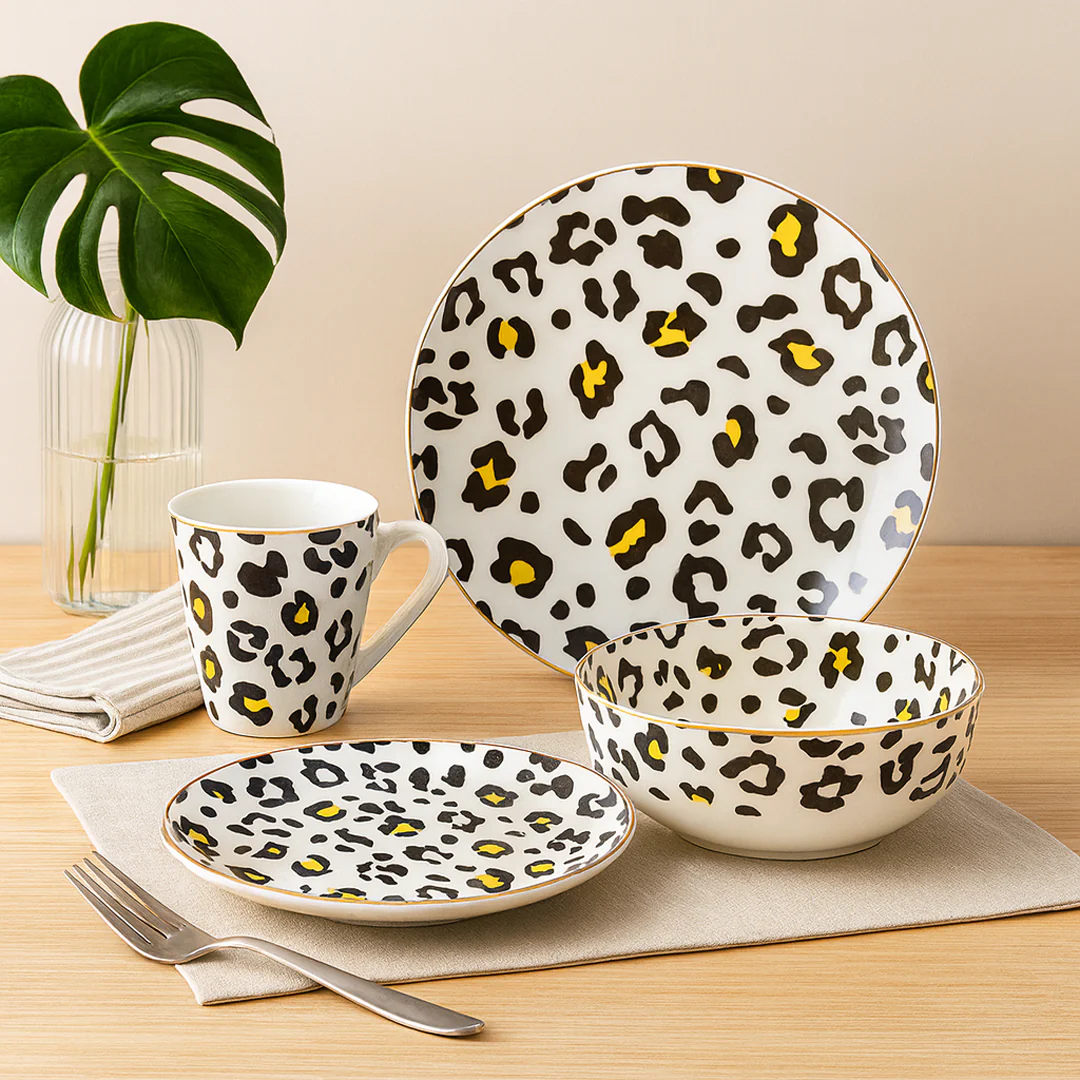 Vajilla Animal Print para 6 Personas - Cerámica Estampada 24 piezas - Image 2