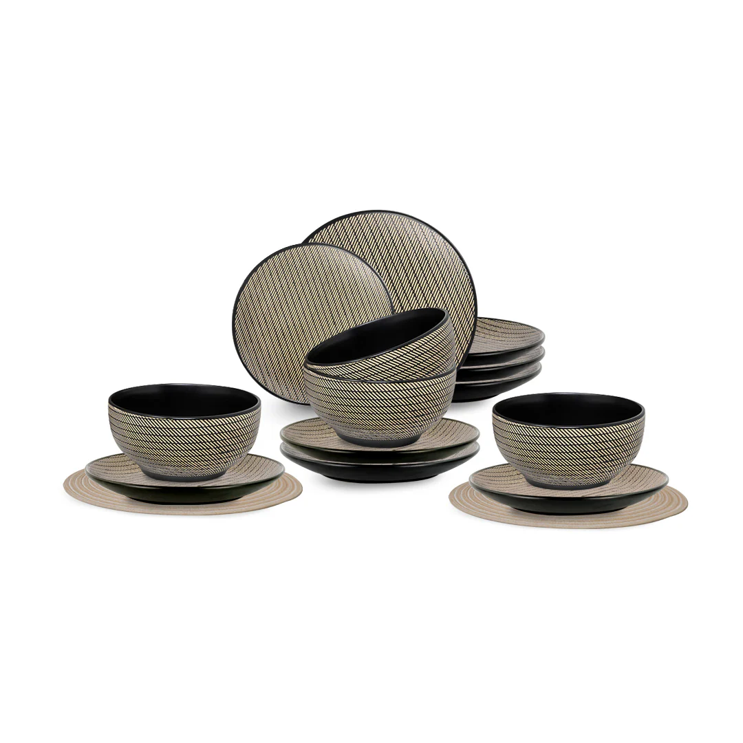 Vajilla HEDDA para 4 Personas - Cerámica Café 12 piezas