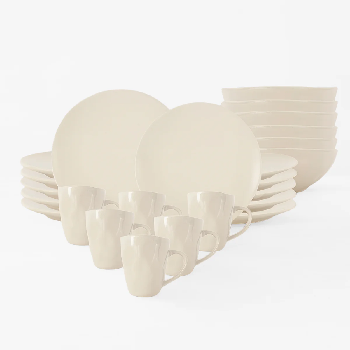Vajilla TOVE para 6 Personas - Cerámica Crema 24 piezas