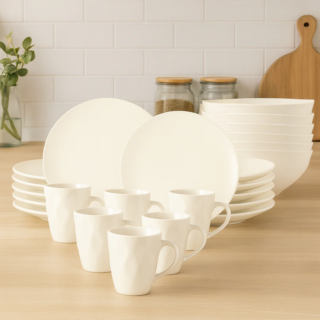 Vajilla TOVE para 6 Personas - Cerámica Crema 24 piezas - Image 2