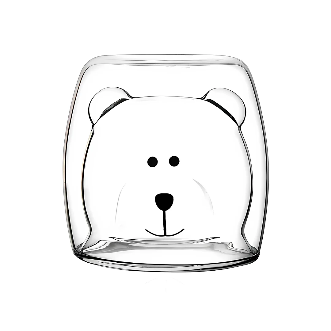 Vaso de Vidrio con Diseño 3D de Oso Varios Colores 9 x 8.5 x 7 cm - Image 2