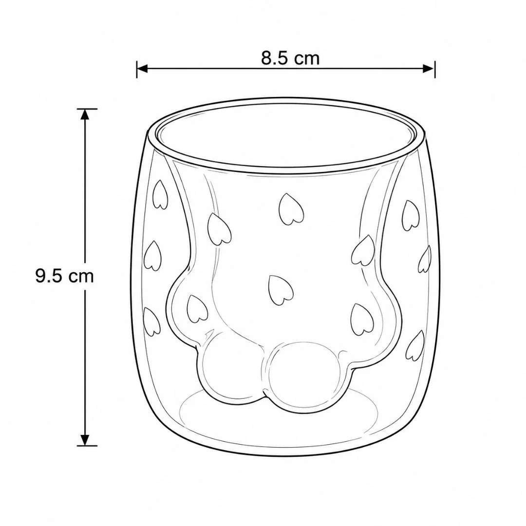 Vaso de Cristal Patita de Gato Floral - 250ml - Image 5